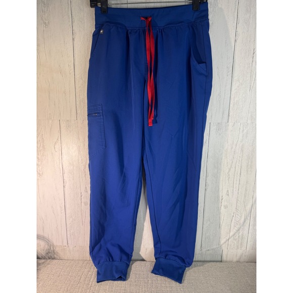 FIGS Scrub Set Royal Blue Rafaela Top XS Zamora Jogger Pants S - Picture 5 of 7